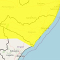 Inmet estende até sexta (16) o alerta de chuvas e ventos fortes em Alagoas