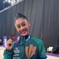 Ginasta Bárbara Domingos fatura bronze em etapa da Copa do Mundo